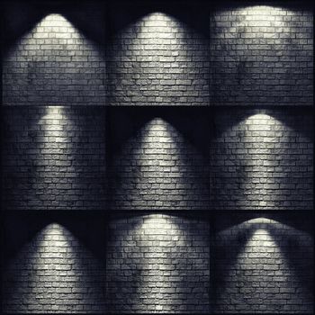 different types of lights on the brick wall