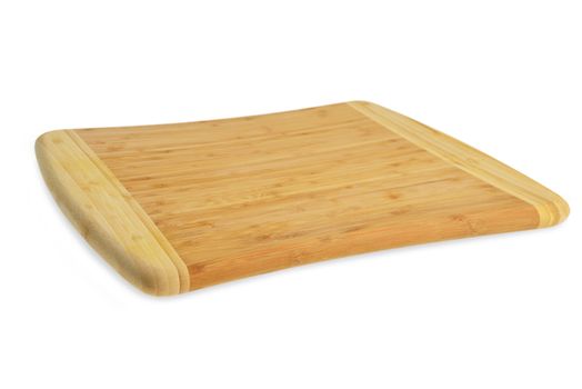 Wooden cutting board isolated on white.