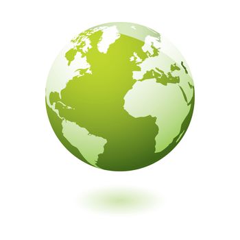 Green earth icon with eco theme