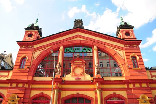 Beautiful Prague Pavilion in classical basilica-shaped style with art nouveau steel details