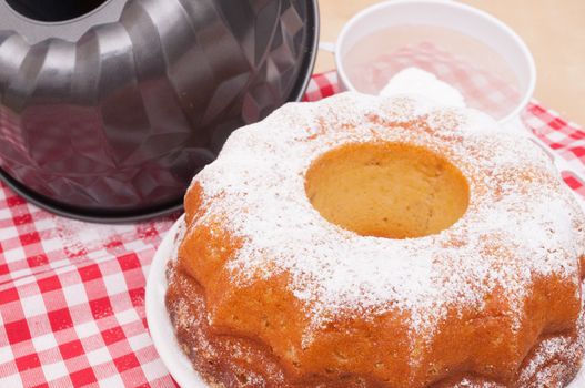 Baking of Gugelhupf - Preparation of Traditional Round Sponge Cake 