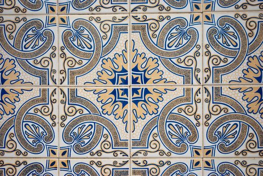 Detail of Portuguese glazed tiles.