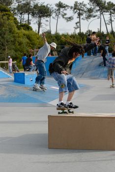 ILHAVO, PORTUGAL - MARCH 16: Narsa on a FS 50-50 during the Skate Open Ilhavo on March 16, 2008 in Ilhavo, Portugal.