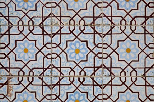 Detail of Portuguese glazed tiles.