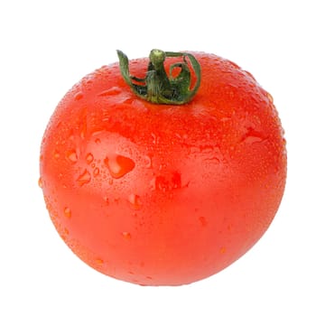 Fresh red tomato isolated on white background.