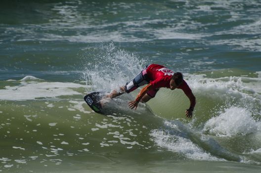 ESPINHO, PORTUGAL - JULY 08: Hugo Santos in the Exile Skim Norte Open 2012 on july 08, 2012 in Espinho, Portugal.