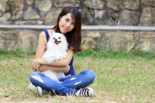 girl with dog