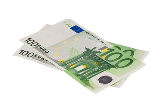 Heap of euro isolated on a white background