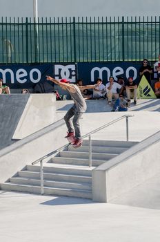 VISEU, PORTUGAL - JULY 22: Laurence Aragao at DC Skate challenge by MEO on july 22, 2012 in Viseu, Portugal.