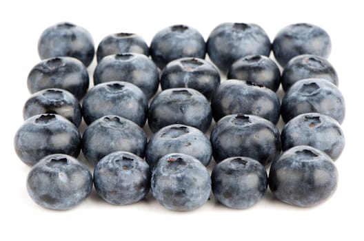 Group of fresh blueberries isolated on white background.