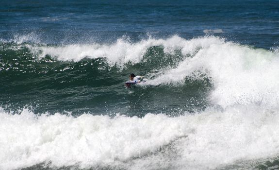 OVAR, PORTUGAL - AUGUST 17: Joao Neiva at 1st Stage of the National Open Bodyboard Championship on august 17, 2012 in Ovar, Portugal.