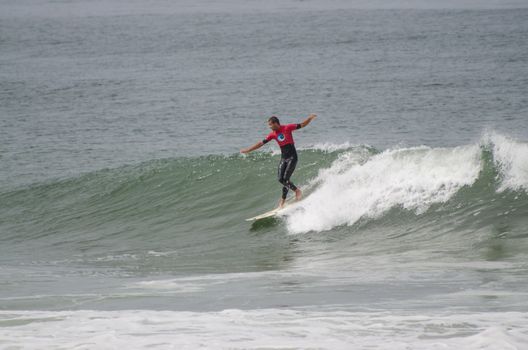 OVAR, PORTUGAL - AUGUST 19: Joao Verissimo at 1st stage of National Longboard Championship  on august 19, 2012 in Ovar, Portugal.