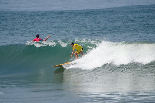 OVAR, PORTUGAL - AUGUST 19: Luis Bento at 1st stage of National Longboard Championship  on august 19, 2012 in Ovar, Portugal.
