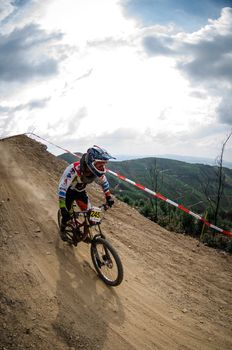 PENELA, PORTUGAL - SEPTEMBER 9: Fernando Silva during the 6th Stage of the Taca de Portugal Downhill Vodafone on september 9, 2012 in Penela, Portugal.