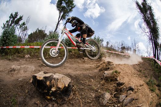 PENELA, PORTUGAL - SEPTEMBER 9: Angel Suarez during the 6th Stage of the Taca de Portugal Downhill Vodafone on september 9, 2012 in Penela, Portugal.