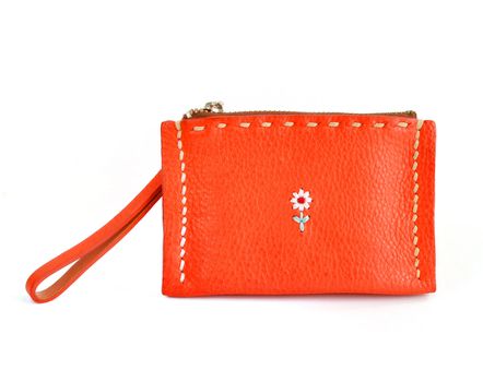 Orange wallet isolated on a white backround