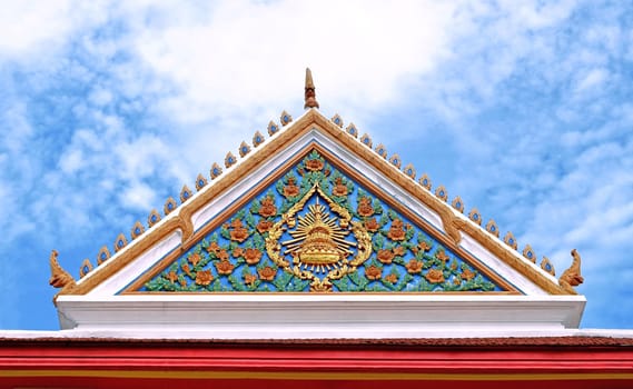 Traditional of Thai style on top part the temple