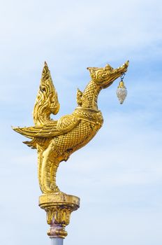 Golden statue of creature