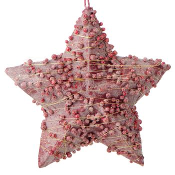 Star Christmas decoration isolated on the white background.