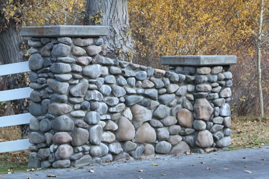 Fenced Yard Entry Gate in stone