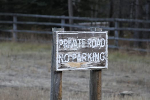 Private road sign.
