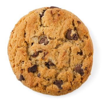 Chocolate Chip Cookie isolated on White background.