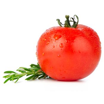 Red tomato isolated on white background.