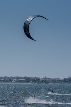 MURTOSA, PORTUGAL - JULY 14: Participants in the Portuguese National Kitesurf Championship 2012 on july 14, 2012 in Murtosa, Portugal.