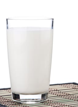 Glass of milk isolated on white background