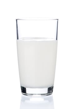 Glass of milk isolated on white background