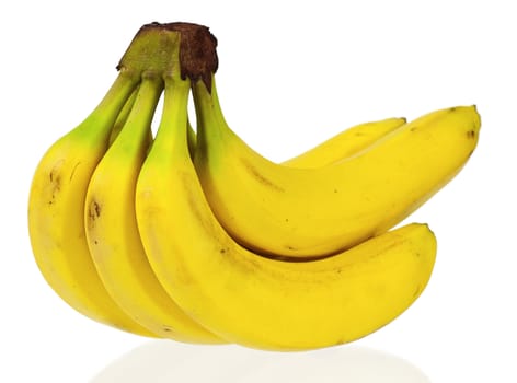 Bunch of ripe bananas isolated on white background