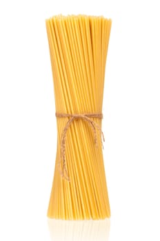 Bunch of spaghetti isolated on white background