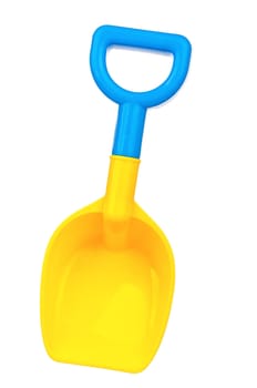 Toy small spade isolated on white background