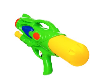 Plastic water gun isolated on white background