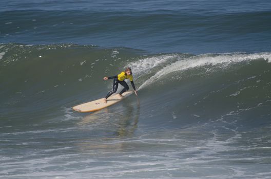 OVAR, PORTUGAL - AUGUST 18: Ines Martins at 1st stage of National Longboard Championship  on august 18, 2012 in Ovar, Portugal.