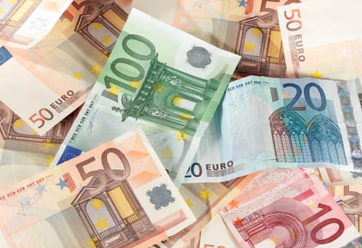 euro bills stacked creating a background