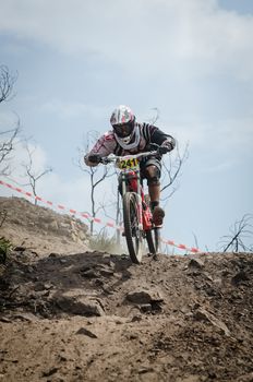 PENELA, PORTUGAL - SEPTEMBER 9: Francisco Carvalho during the 6th Stage of the Taca de Portugal Downhill Vodafone on september 9, 2012 in Penela, Portugal.