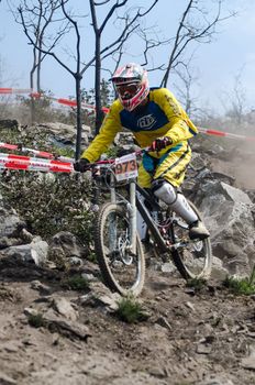 PENELA, PORTUGAL - SEPTEMBER 9: Francisco Lopes during the 6th Stage of the Taca de Portugal Downhill Vodafone on september 9, 2012 in Penela, Portugal.