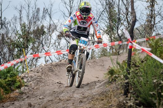 PENELA, PORTUGAL - SEPTEMBER 9: Antonio Cunha during the 6th Stage of the Taca de Portugal Downhill Vodafone on september 9, 2012 in Penela, Portugal.