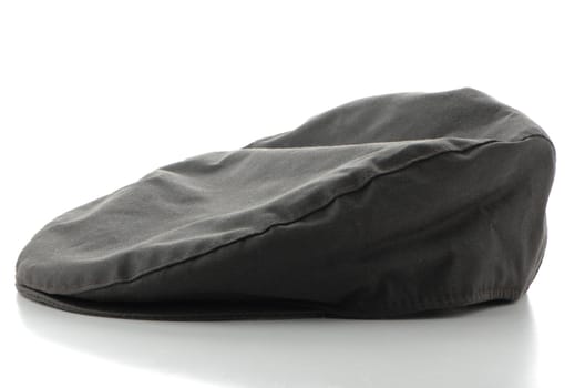 Grey stylish cap on white background.
