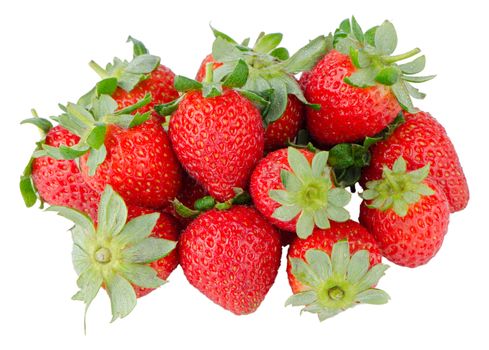 Appetizing strawberries on a white background.
