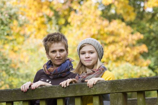 Mother with daughter in the park