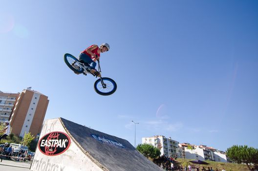 LEIRIA, PORTUGAL - SEPTEMBER 30: Ruben Henriques during the 2nd Stage of BMX Series 2012 on september 30, 2012 in Leiria, Portugal.
