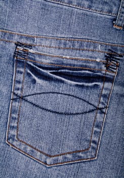 Blue jeans fabric with pocket can use as background 