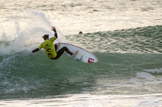 PENICHE, PORTUGAL - OCTOBER 14 : Travis Logie (ZAF) during the Rip Curl men's Pro Portugal, October 14, 2012 in Peniche, Portugal
