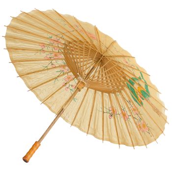 Oriental umbrella isolated on white background.