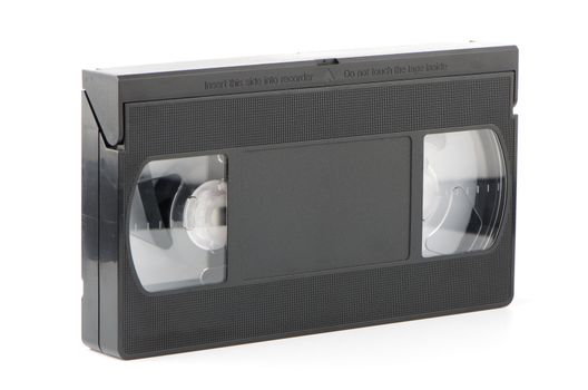 Old VHS Video tape isolated on white background.