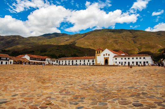 A view of the town square in Villa de Leyva, Colombia