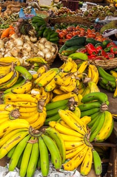 Fresh fruit and vegetables in a market