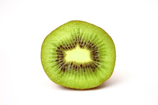 Close up fresh piece kiwi fruit isolated on white background 